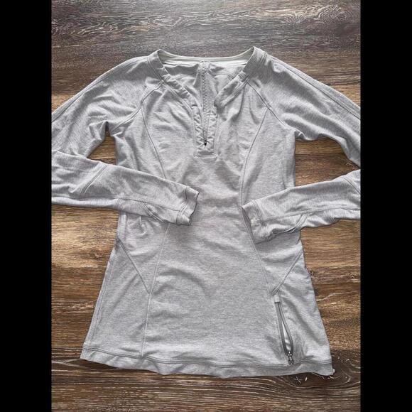 Lululemon Love Some Run Long Sleeve Heathered Light Gray Size 4 - Picture 1 of 3